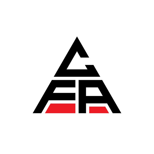 CFA triangle letter logo design with triangle shape CFA triangle logo design monogram CFA triangle vector logo template with red color CFA triangular logo Simple Elegant and Luxurious Logo