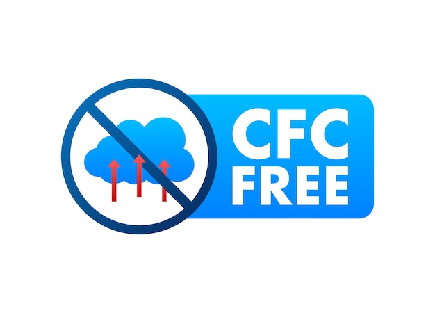 Cfc free sign chlorofluorocarbons or freon vector illustration