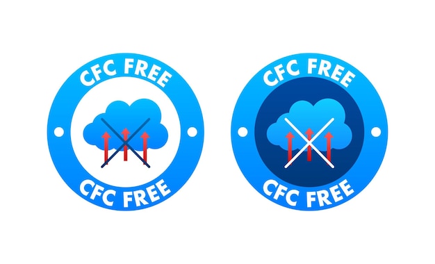 Cfc free sign chlorofluorocarbons or freon vector illustration