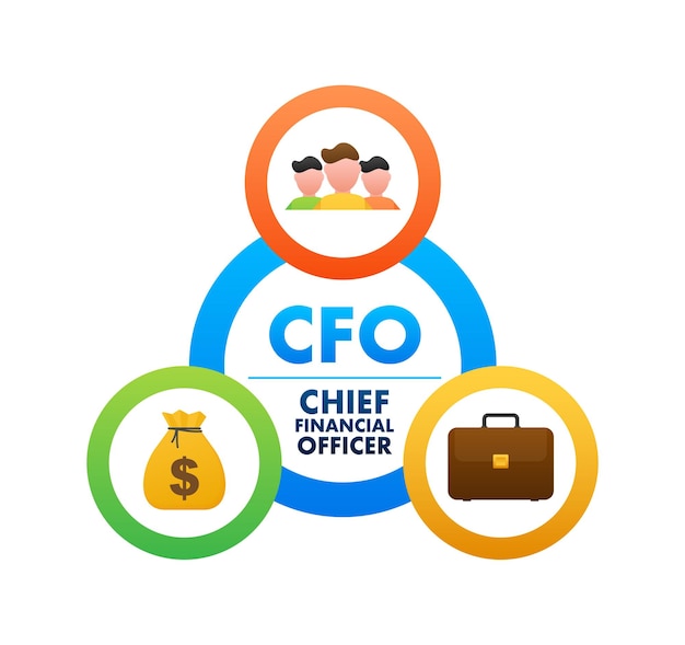 Cfo 최고 재무 책임자 수석 관리자 책임 벡터 재고 일러스트