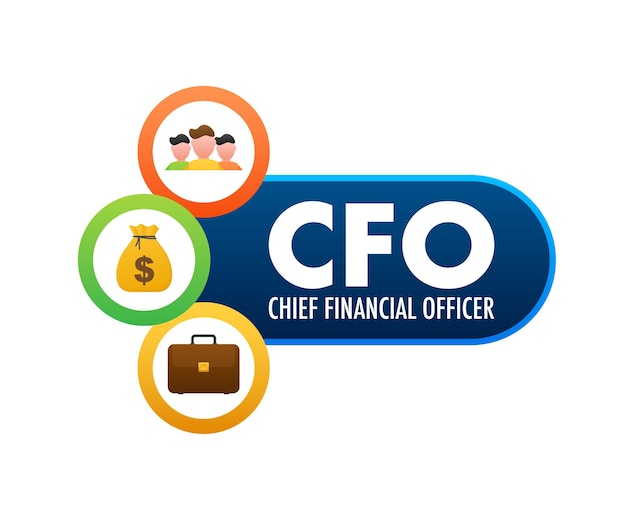 CFO Chief Financial Officer Senior manager verantwoordelijk Vector Stock Illustratie