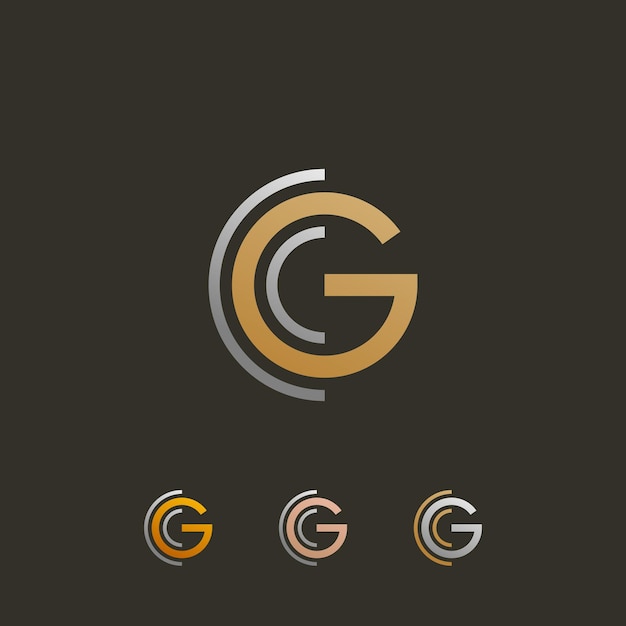 CG 또는 GC 초기 로고 디자인 벡터 템플릿