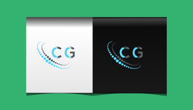 Cg 초기 현대 로고 디자인 벡터 아이콘 템플릿