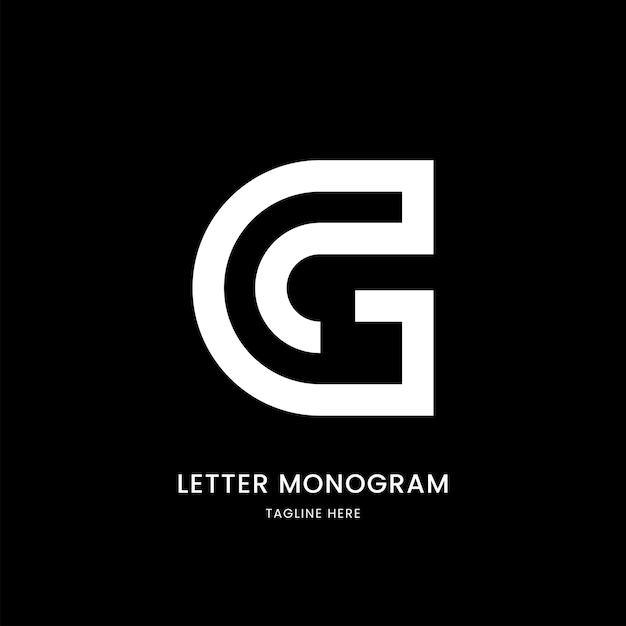 cg monogram flat vector logo