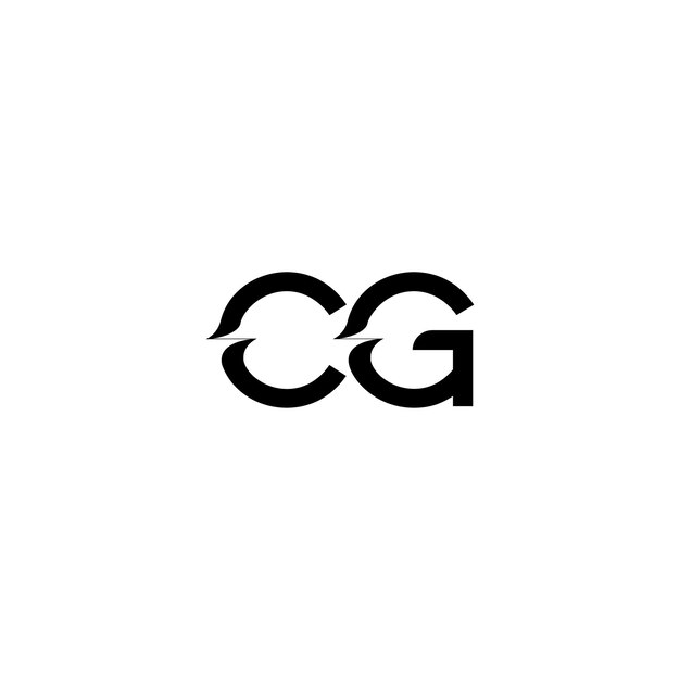 Vector cg monogram logo design letter text name symbol monochrome logotype alphabet character simple logo