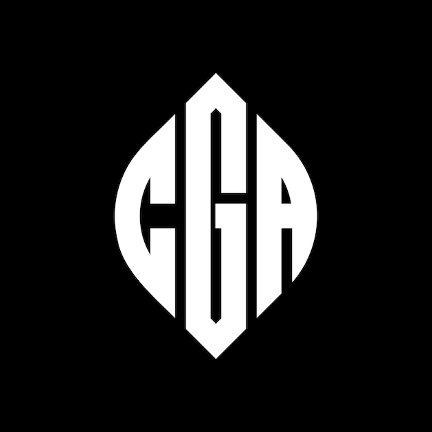 CGA круг буква дизайн логотипа с кругом и эллипсовой формой CGA эллипсовые буквы с типографическим стилем Три инициалы образуют круг логотипа CGA круг эмблема абстрактная монограмма буква знак вектор