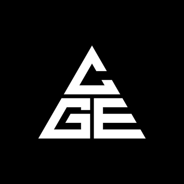 삼각형 모양의 CGE 삼각형 로고 디자인 모노그램 CGE 세각형 터 로고 템플릿과 빨간색 CGE 삼角형 로고 간단하고 우아하고 고급스러운 로고