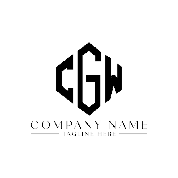 CGW フォーマット フォーム フォーム CGW ポリゴン フォーム シルク フォーム クイブ フォーム ロゴデザイン CGW ヘクサゴン ベクトル ロゴ テンプレート ホワイト&ブラック カラー CGW モノグラム ビジネス&不動産 ロゴ