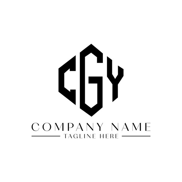 Вектор Дизайн логотипа с буквой cgy с формой многоугольника cgy многоугольный и кубический дизайн логотипа cgy шестиугольный векторный шаблон логотипа белые и черные цвета cgy монограмма бизнес и логотип недвижимости