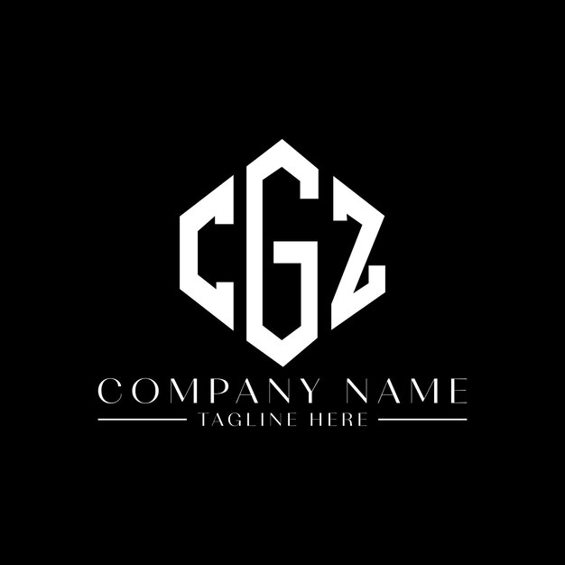Вектор Дизайн логотипа с буквой cgz с формой многоугольника cgz многоугольный и кубический дизайн логотипа cgz шестиугольный векторный шаблон логотипа белые и черные цвета cgz монограмма бизнес и логотип недвижимости