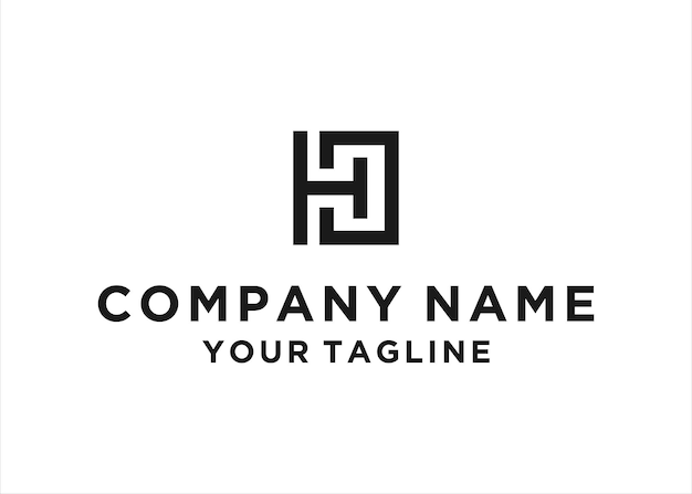Lettera di design del logo ch hc