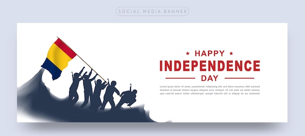 Manifesto dell'insegna dei social media del giorno dell'indipendenza della celebrazione del ciad