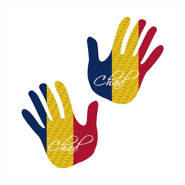 Chad flag hand vector