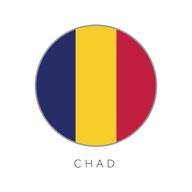 Vector chad flag round circle vector icon