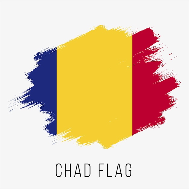 Chad Vector Flag. Chad Flag for Independence Day. Grunge Chad Flag. Chad Flag with Grunge Texture