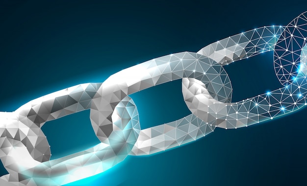chain blockchain link sign low poly design internet technology chain