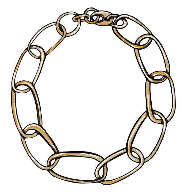 Chain bracelet or necklace made of metal vector