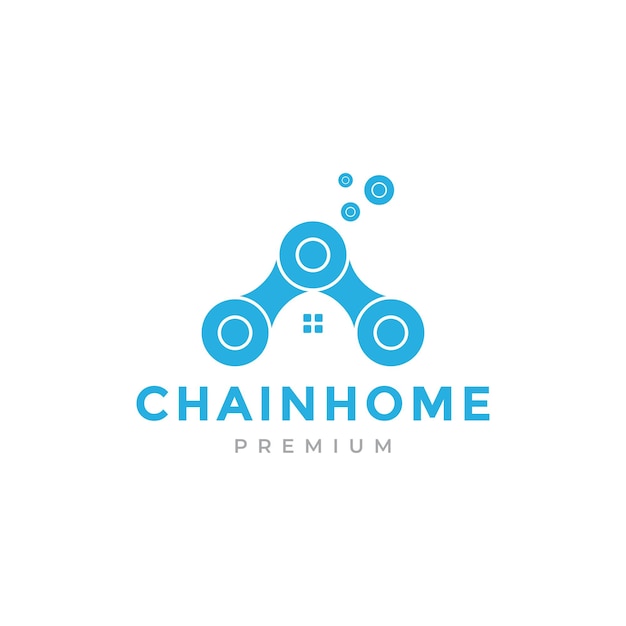 Collegamento a catena home logo design grafico vettoriale simbolo icona illustrazione idea creativa