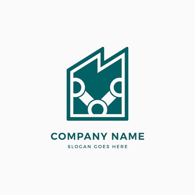 Chain factory logo design template