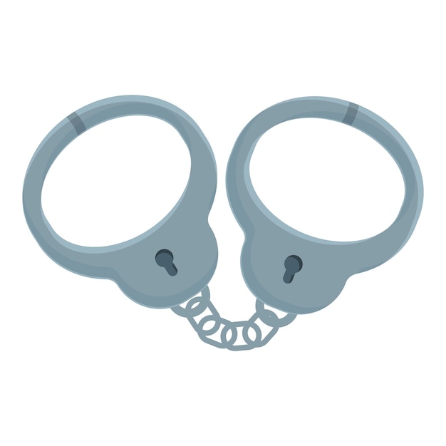 Vector chain handcuff icon cartoon vector police jail crime arrest