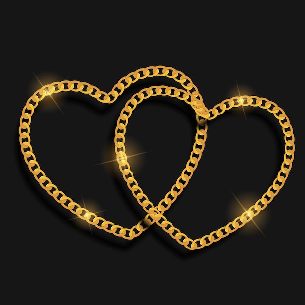 Vector chain heart love background.