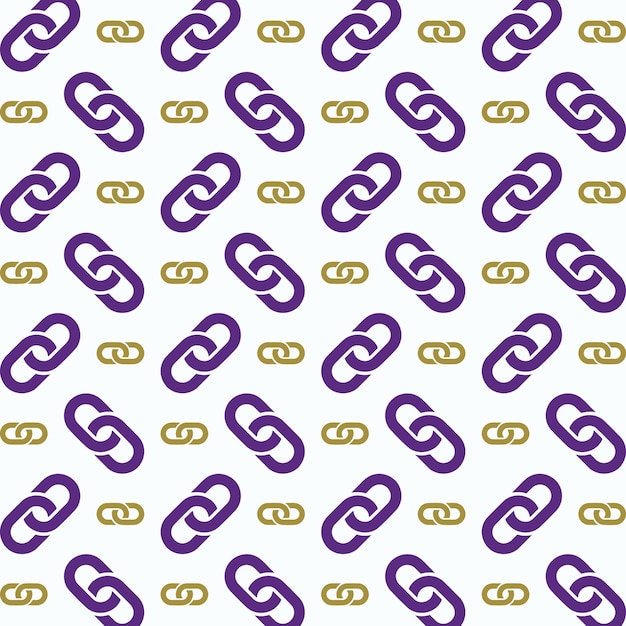 Vector chain icon trendy colorful repeating pattern purple vector illustration background