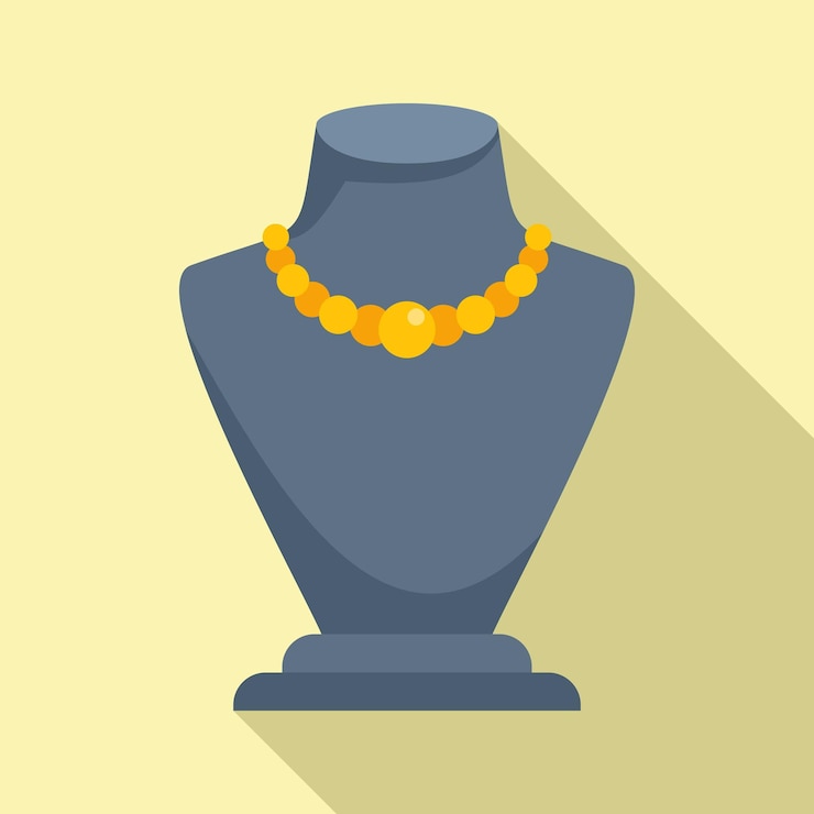 वेक्टर chain jewelry dummy icon flat vector fashion bust bracelet ring