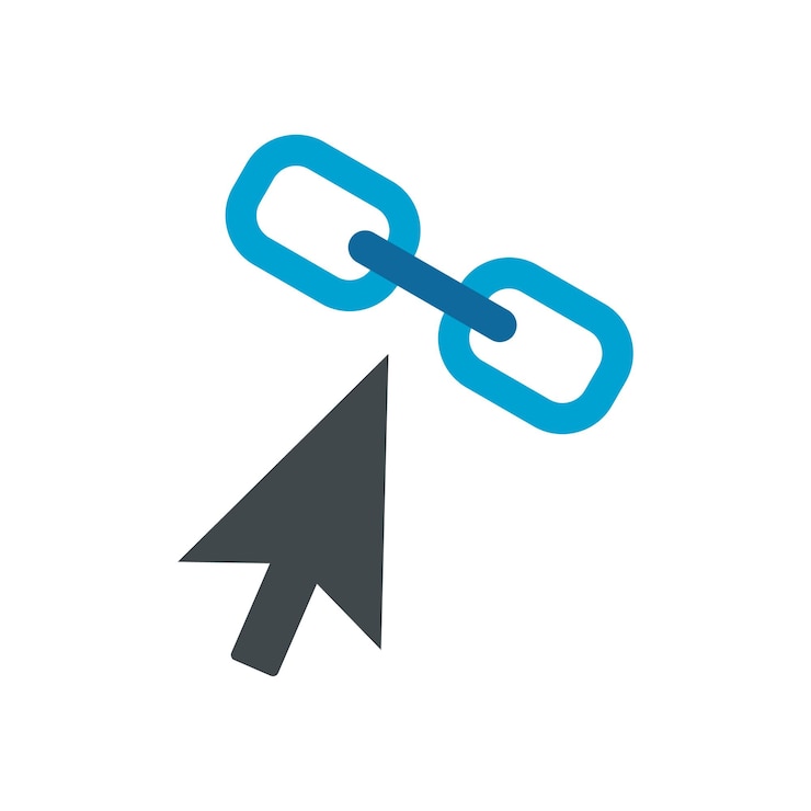 Vector chain link flat icon isolated on white background