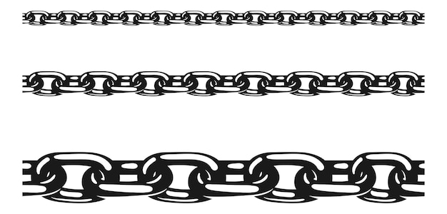 Chain seamless vector illustration Black print design isolated on white