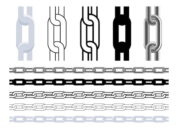 Vettore illustrazione del disegno vettoriale della catena isolata su sfondo bianco