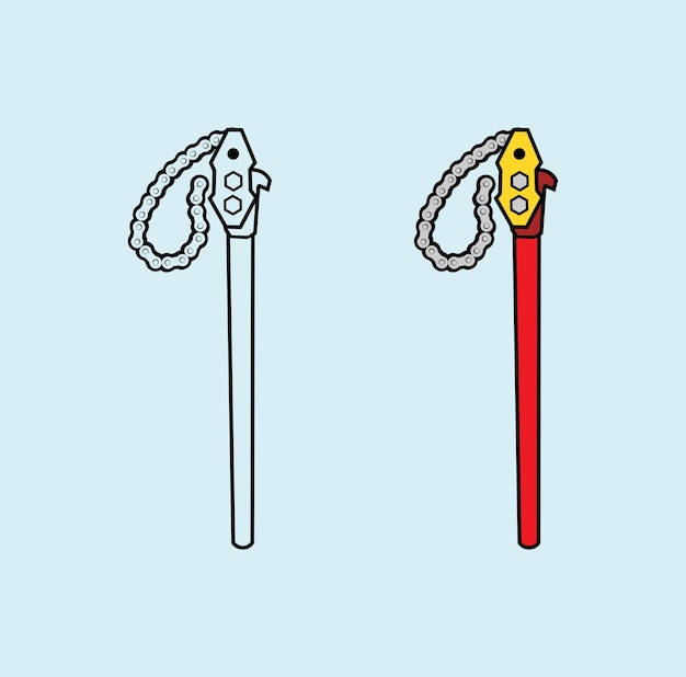 체인 렌치 명칭 일러스트레이션