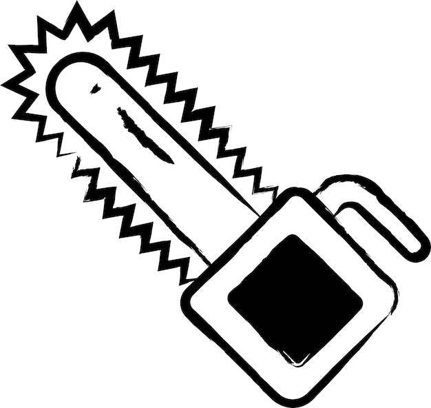 Chainsaw hand drawn vector illustration