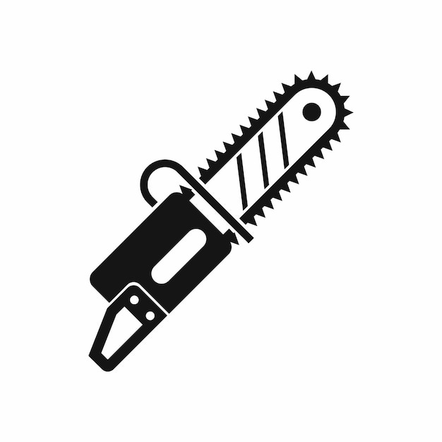 Vector chainsaw icon in simple style on a white background