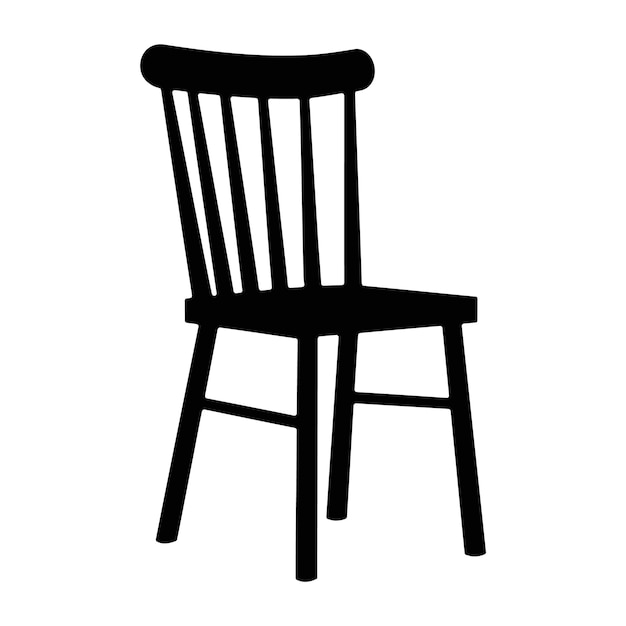 Chair black silhouette Chair table bench seating silhouette with white background vector