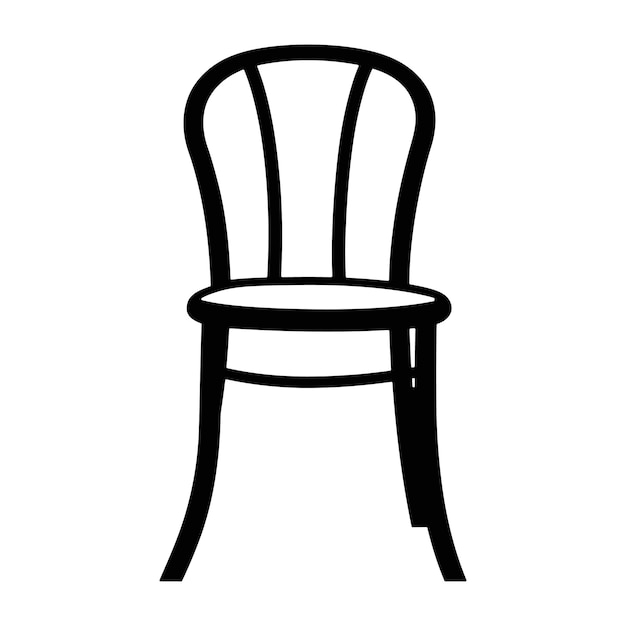椅子の黒いシルエット 白い背景のベクトルで椅子のテーブルのベンチの座席のシルエット