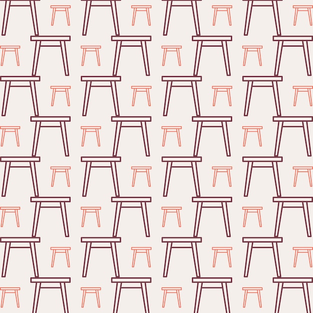 椅子の装飾的な壁紙パターンの美しいシームレスなベクトル イラストレーターの背景