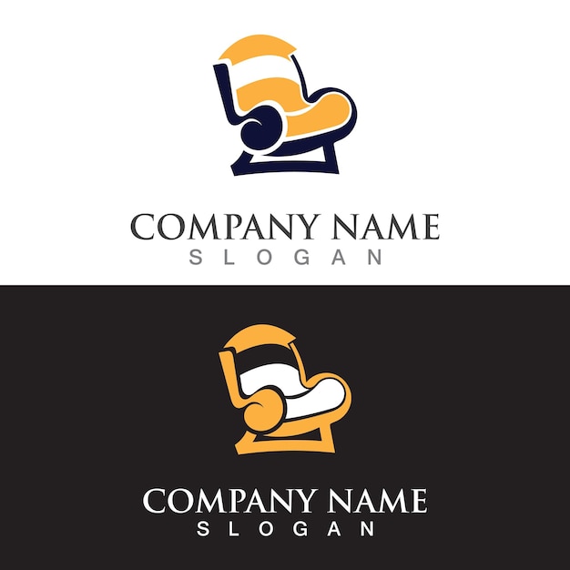 Chair furniture logo image creative design modern vector template