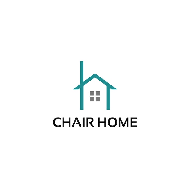 Vettore sedia logo modello casa