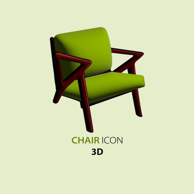 Vector chair icon 3d