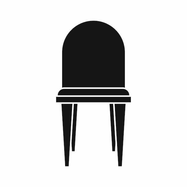 白い背景のベクトル図に分離されたシンプルなスタイルの椅子