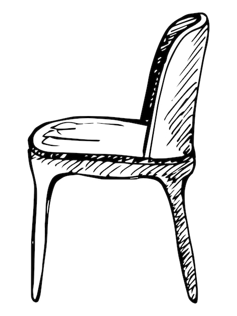 Chair Sketch isolated on white background Vector illustration
