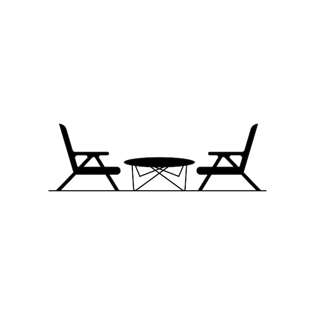 Chair and table logo template vector icon illustration