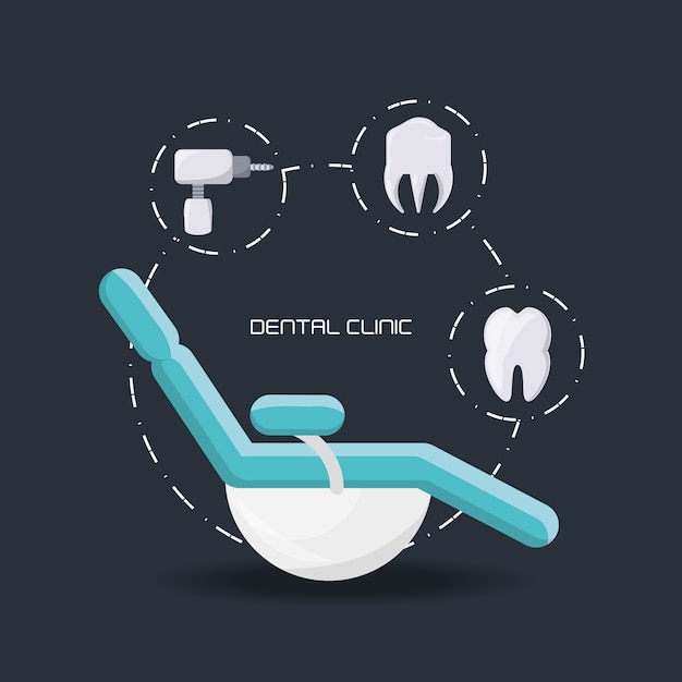 Vector chair and tooth of dental care health