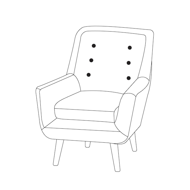 Vector chair vector design for house decoration 3d illustration home furniture