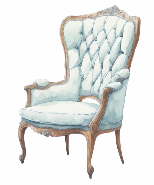 Vector chair watercolor illustration