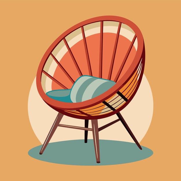 Vector a chair with a blue striped hat on it and a blue striped top