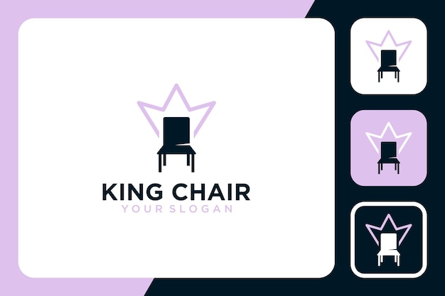 Chair with king logo design inspiration