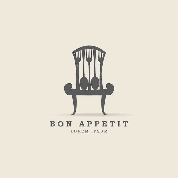 chair with spoon and fork logo