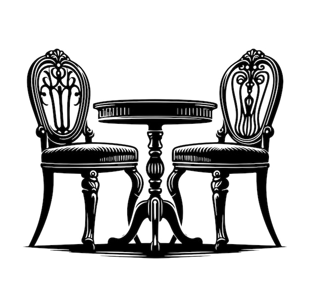 Vettore set di sagome di sedie di simbolo di mobili vettore silhouette sedie in legno