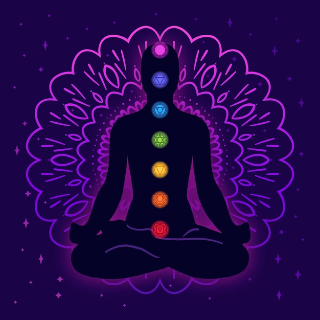 Vector chakras concept illustration